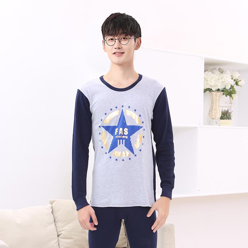 Pure Cotton Autumn Thermal Suit for Youth Boys - Lightweight Long Underwear