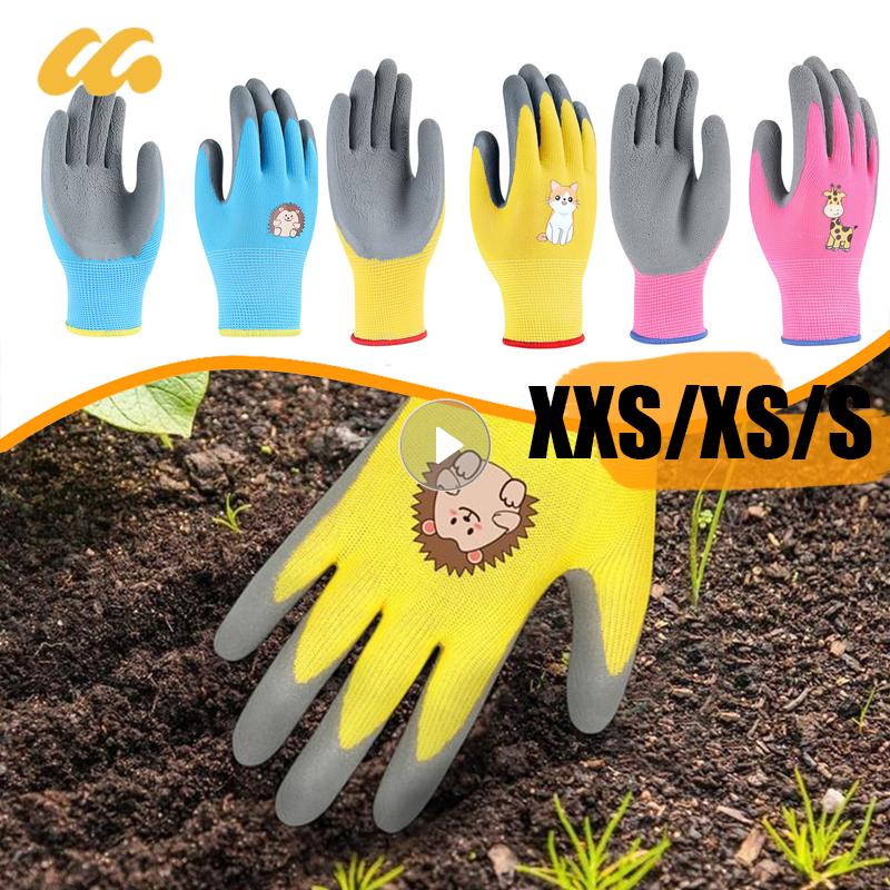 Kinder strapazierfähige wasserdichte Gartenhandschuhe rutschfest Kinder Sicherheit Hofarbeits-Handschuhe Tragbare Gartenwerkzeuge Gartengeräte Handschuhe