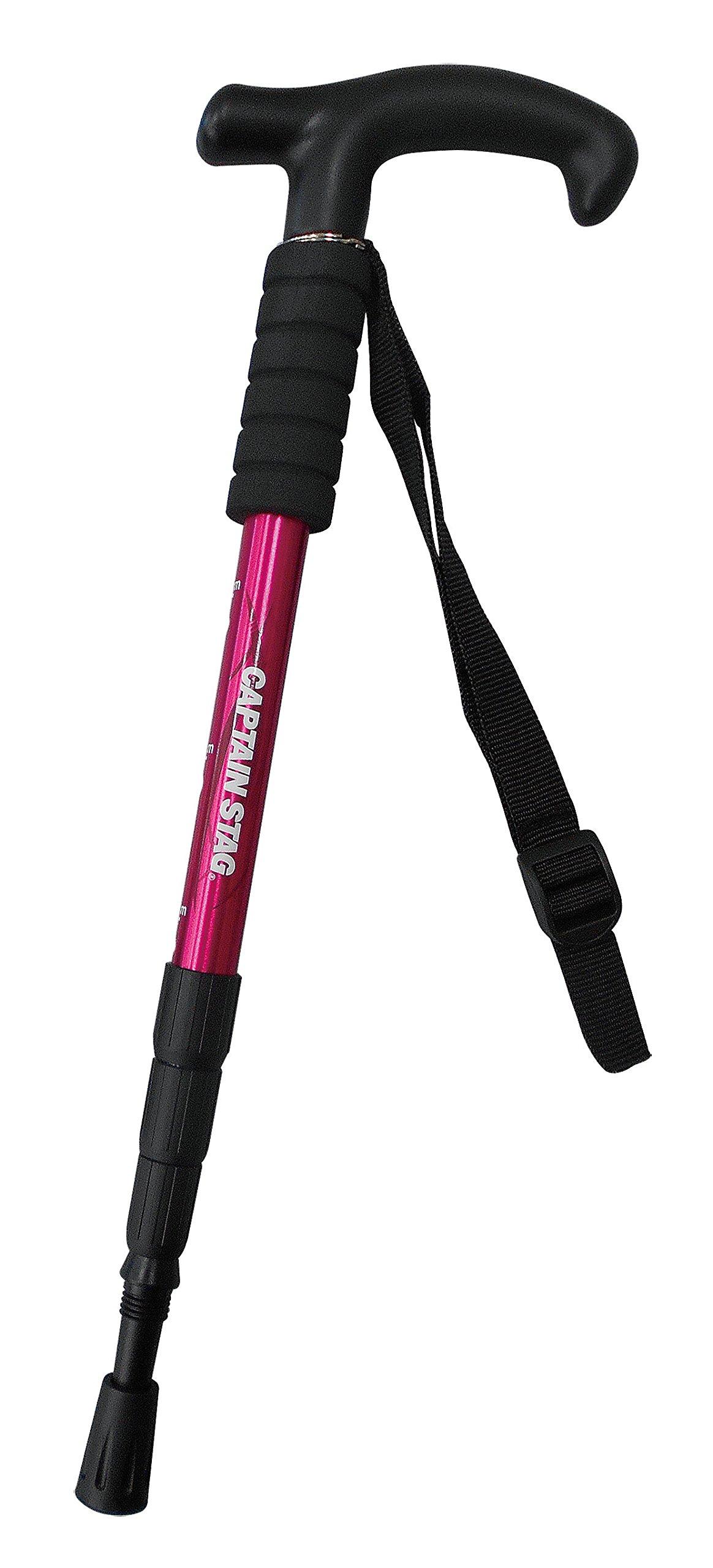 

Captain Stag Climbing and Trekking Compact Sliding Type 220g Minimum 445mm Aluminum Pink FEEL BOSCO Sticks, T-Grip, 4-Stage [Lightweight / / Alloy] рожевий