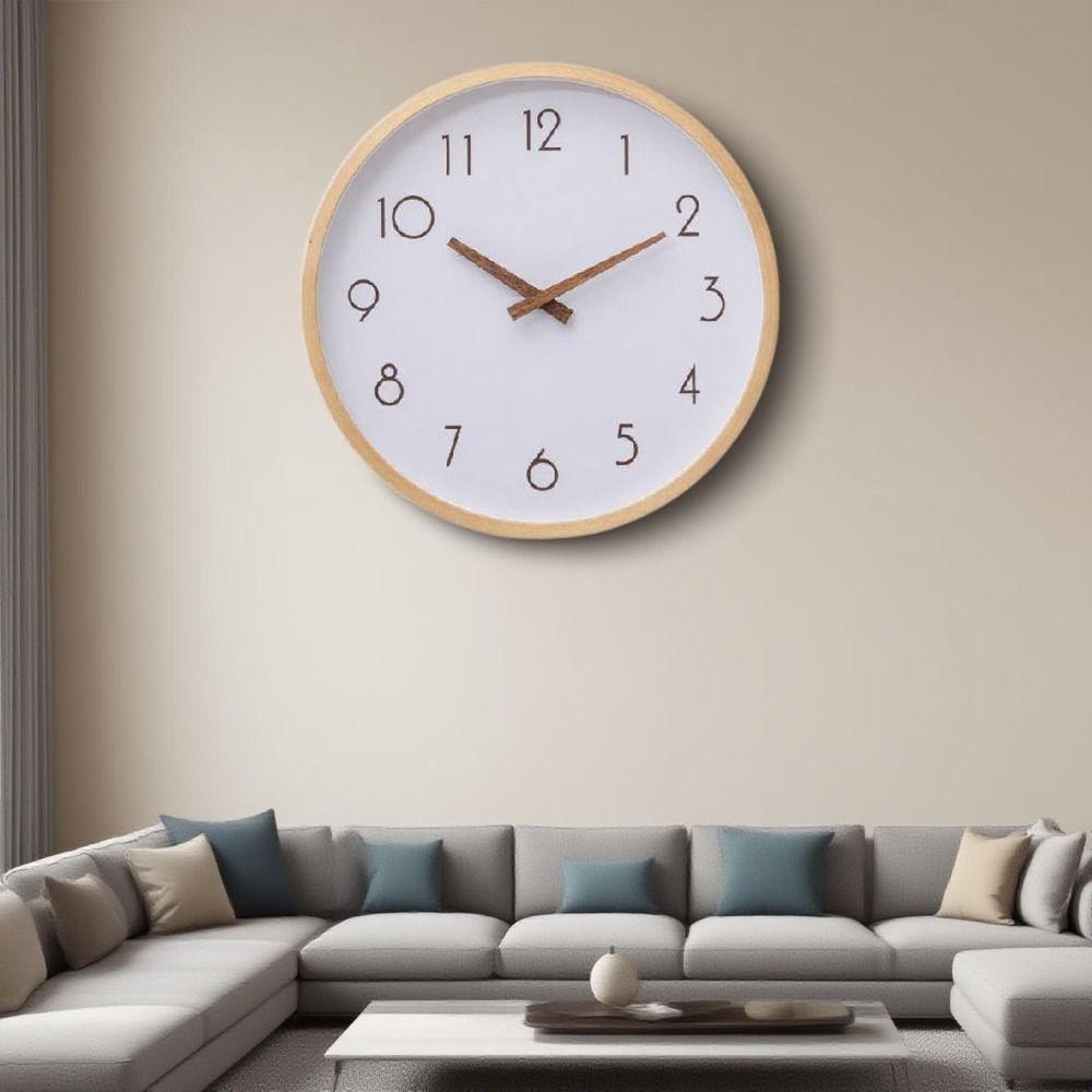 10inch Decorative Wall Clock Nordic Style Silent Scale Clock Wooden Wall Clock  Home Decoration