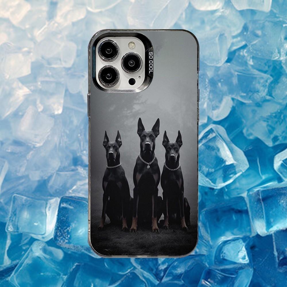 

Doberman dog Phone Case For iPhone 16,15,14,13,12,11,Mini,Pro,SE,MAX White Matte Shockproof Cover iPhone14