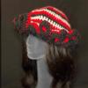 Handmade Knit Bucket Hat for Woman Weaving Ruffled Brim Bucket Hat Adult Teens Winter Cycling Fisherman Hat