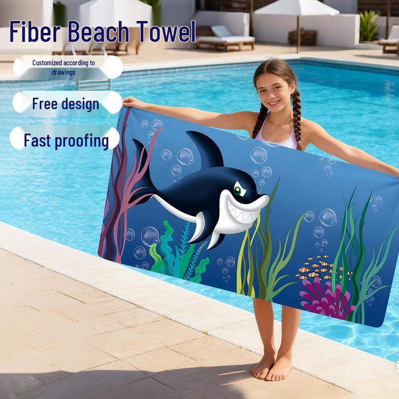 Quick-Dry Microfiber Double-Sided Beach & Sports Towel with Custom Digital Print