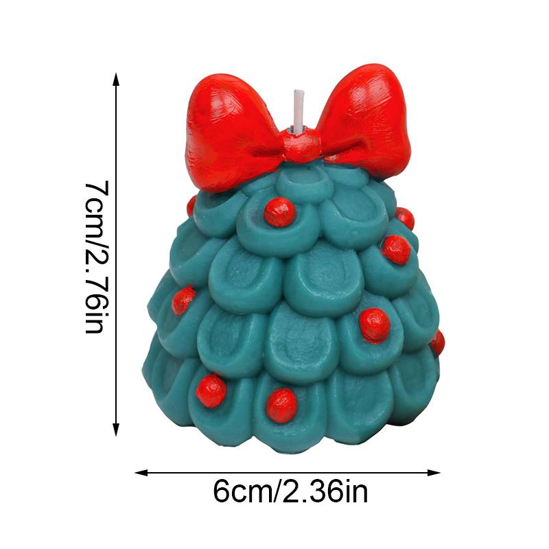 1PC Soy Wax Handmade Fragrance Gifts Bow Christmas Tree Xmas Candle Atmosphere Tree Shape Ornaments Multiple Options Available