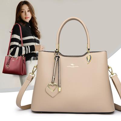 Women's Luxury Leather Shoulder Bag  Crossbody  Feminine Fashion  Large Capacity  Brand Shopper  Messenger Totes
