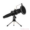 Mini Desktop Microphone Stand + Shock Mount Mic Holder + Pop Filter Kit for