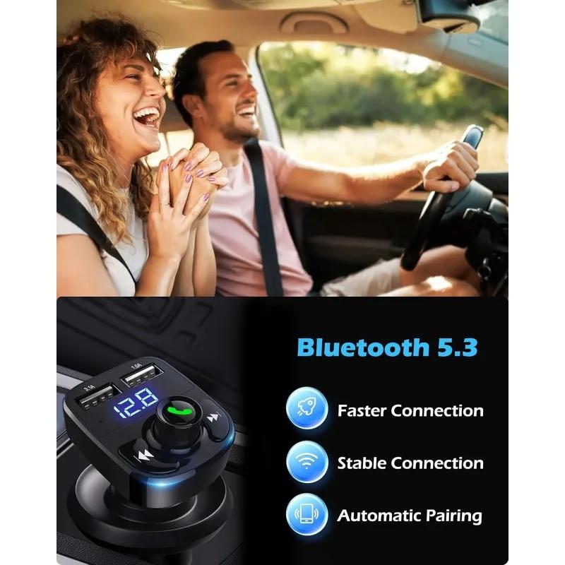 Autoladegerät Kabelloser Bluetooth FM-Transmitter Freisprechanrufe Radioempfänger MP3 Musik Stereo Adapter Dual USB-Anschluss Ladegerät