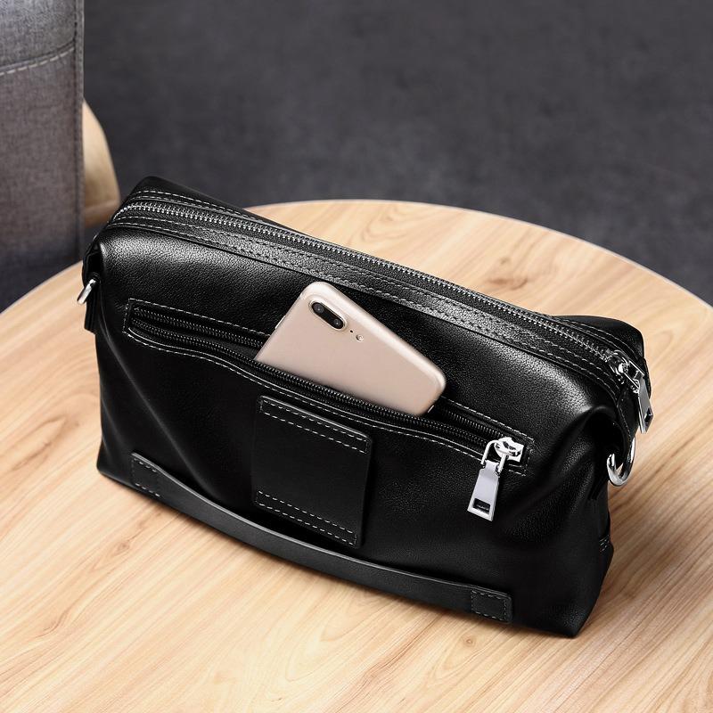Shoulder Bag Genuine Leather Casual Clutch Large Capacity Clutch Cowhide Crossbody Bag Business Men's Bag