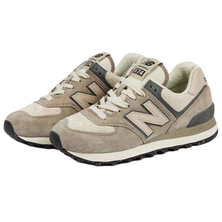 New Balance Nb 574 Cow Split Leather Pigskin Versatile Comfortable Low-Top Lifestyle Casual Shoes Women sneaker Light-Brown WL574WAP