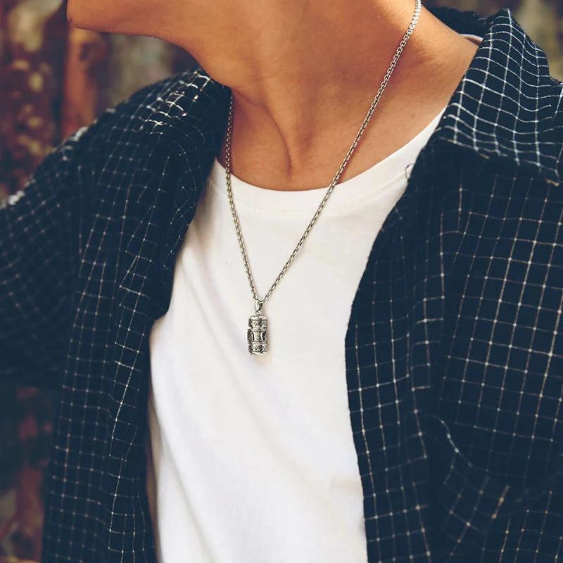 Six Character True Word Pendant National Style Can Open The Gawu Box Necklace for Men and Women Jewelry Rotatable
