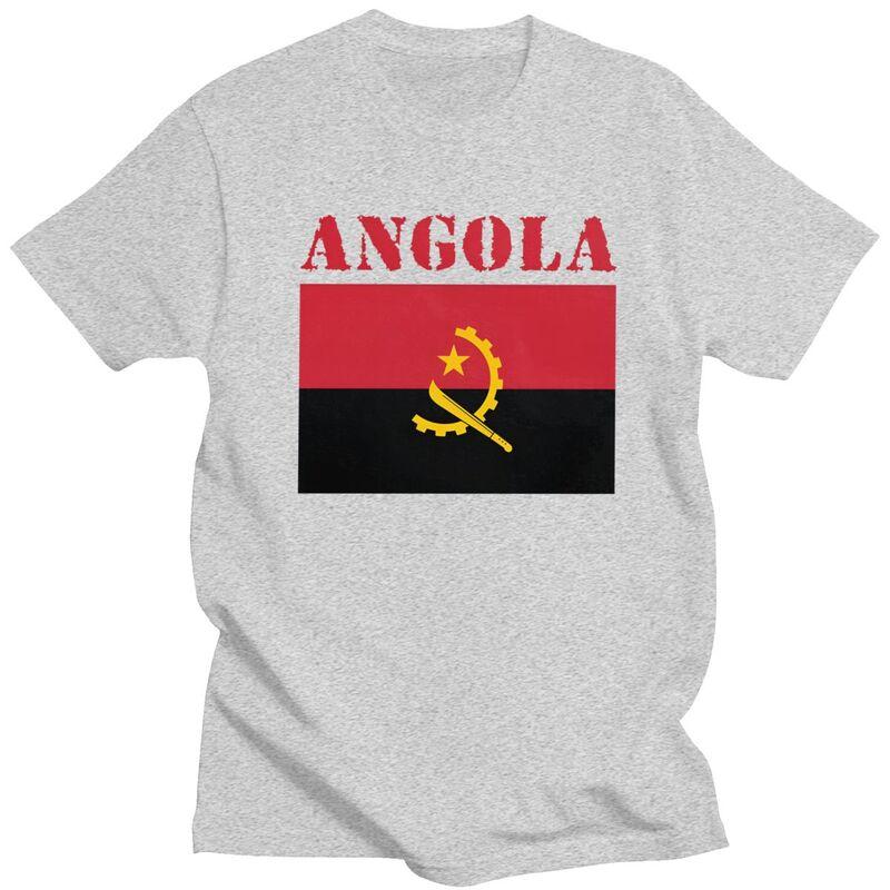 Custom Cool Angola Flag T Shirt Men Short Sleeves Pure Cotton Tshirt Tees Fashion Tshirt