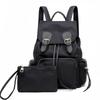 Versatile Korean Style Female Backpack With Graffiti Pattern And Pure Color