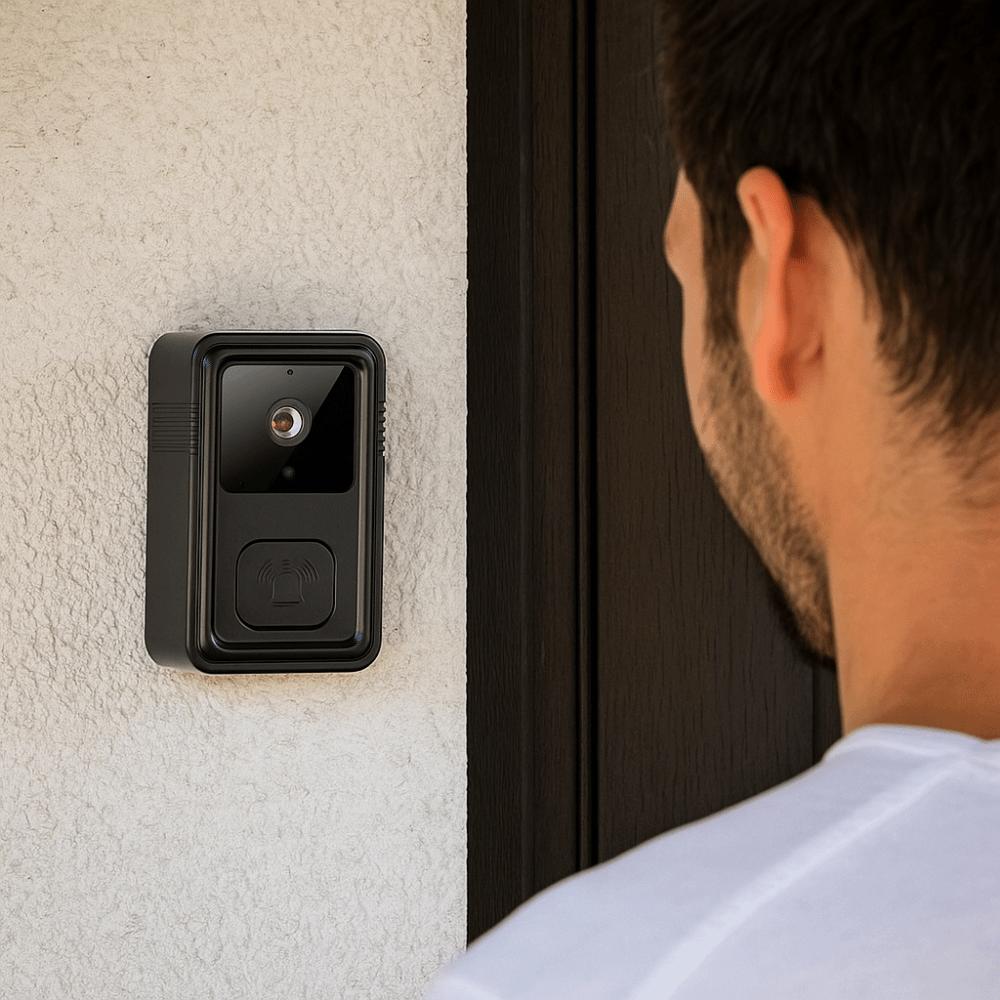 Selbstklebende WiFi Video-Türklingel Niedrigstrom Wiederaufladbare Kabellose Türklingel mit Bewegungserkennung Einfach zu bedienen Tuya Video-Türklingel