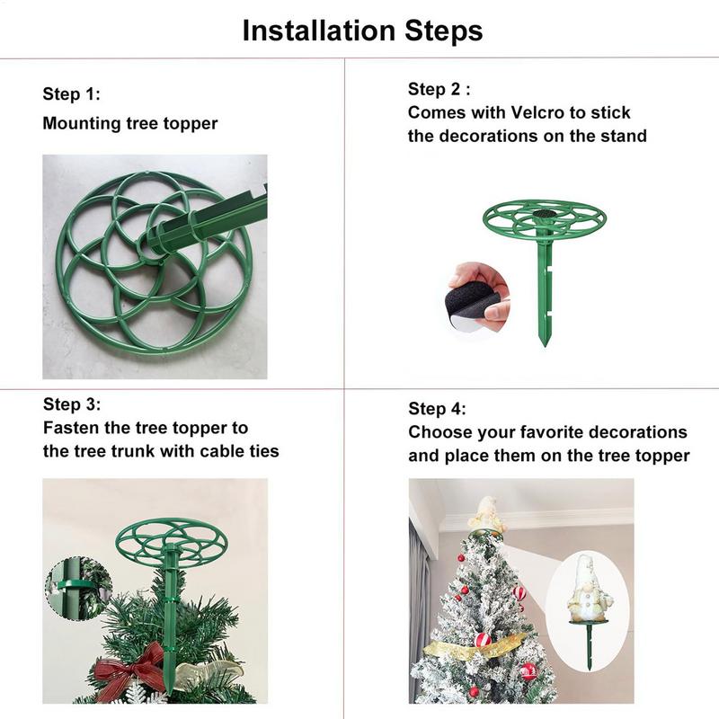 Christmas Tree Topper Stand 3X Treetop Decoration Holders Adjustable Treetop Ornament Stabilizer Stabilize Seasonal Treetop