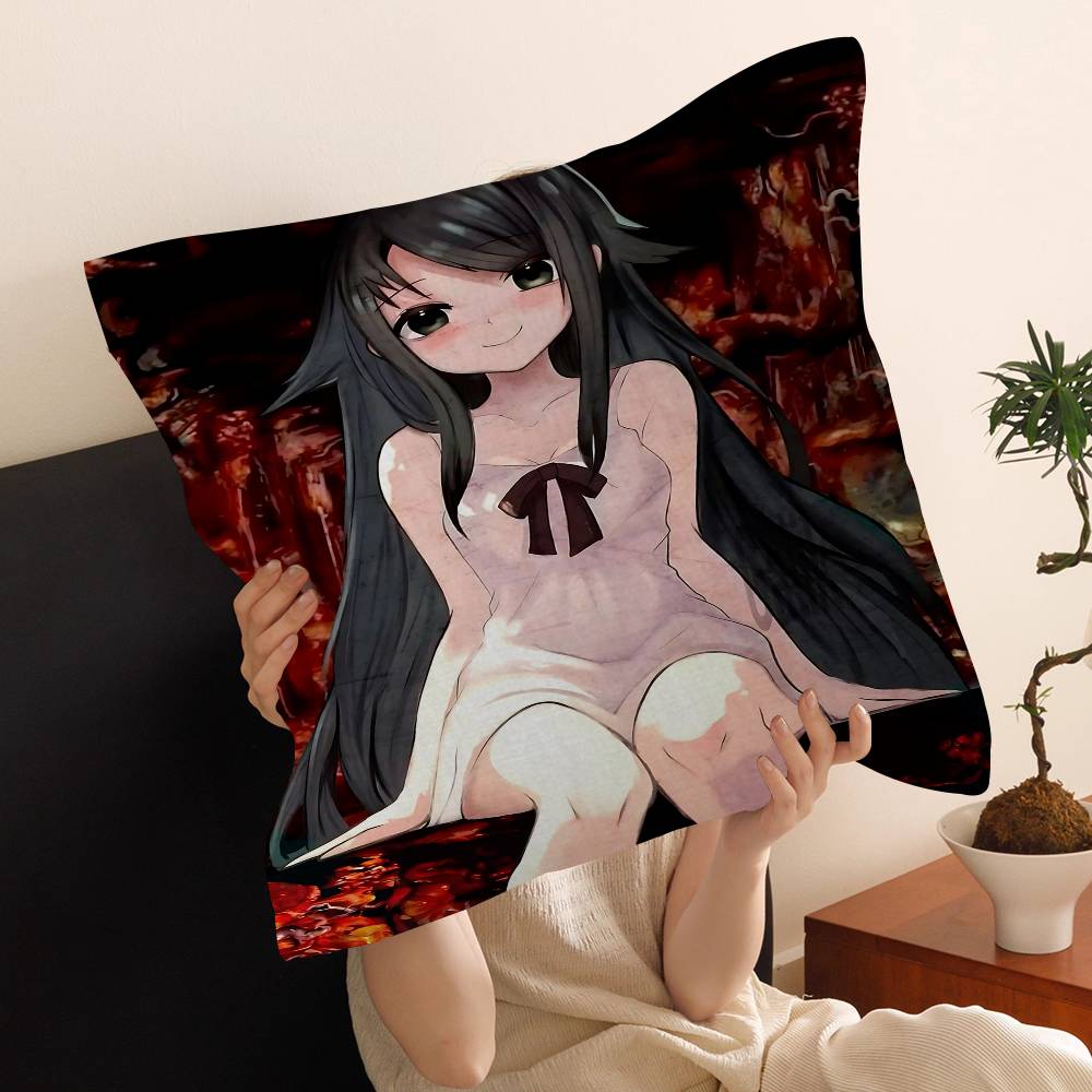 SSaya No Uta The Song Of Saya Pillow Covers Cartoon Sofa Decorative Home Doublesided Printing Short Plush Cute Cushion Cover