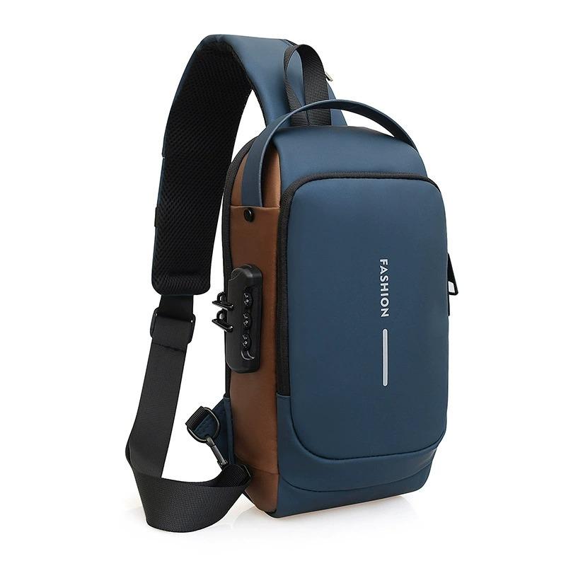 WEIXIER Men's Multifunction Anti-theft USB Shoulder Bag Man Crossbody Cross body Travel Sling Chest Bags Pack Messenger Pack For Male