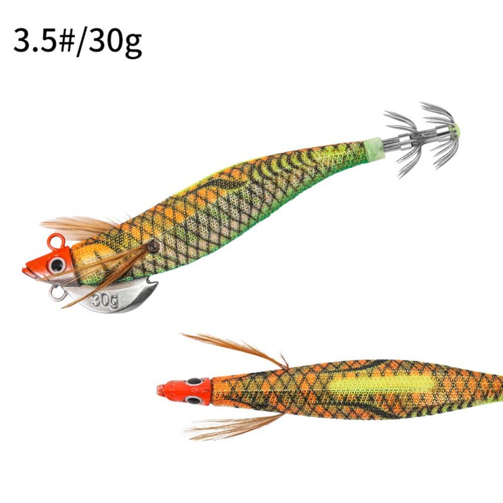 Nové vodítko Sinker Jigs Živé dřevěné návnady na krevety Rybářské náčiní Chobotnice Návnada vazba Squid Háček