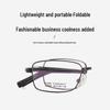 Versatile Pure Titanium Folding Eyeglasses Frame, Prescription-Ready, Anti-Blue Light, Portable & Business-Friendly