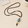 Ethnic Style Wood Necklace & Prayer Beads - Unisex Versatile Chicken Wing Wood Sweater Chain