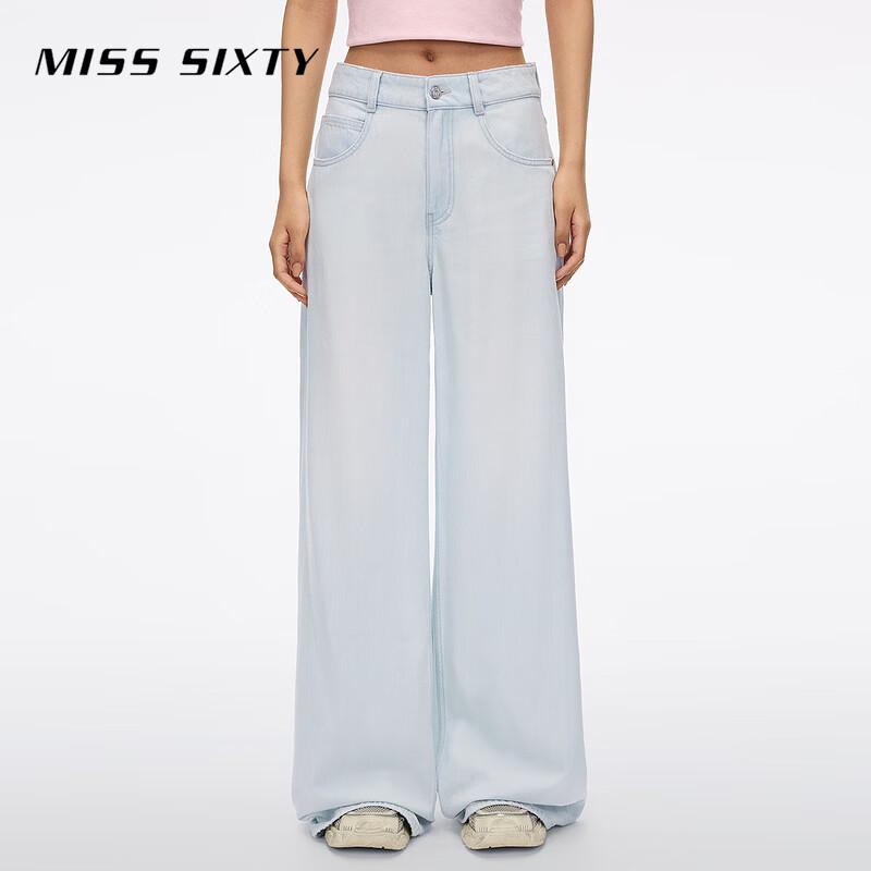 

MISS SIXTY 2026 Джинсы с высокой талией, рваные, широкие, из лиоцелла и хлопка 26