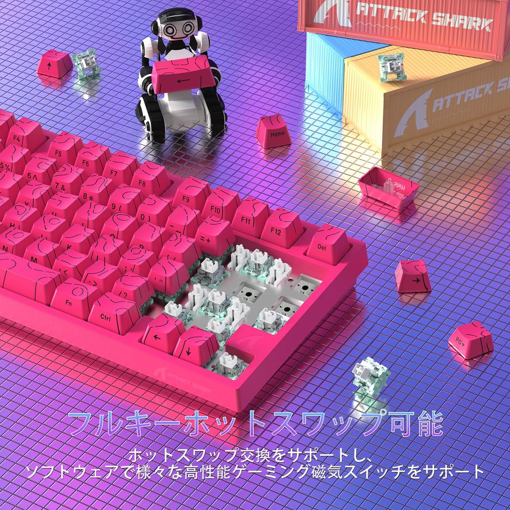 ATTACK SHARK R82HE Rapid Trigger Mechanical Wired Gaming Compact 8000Hz RGB Backlit USB Magnetic Switch 80 Double PBT Adjustable DKS English Layout