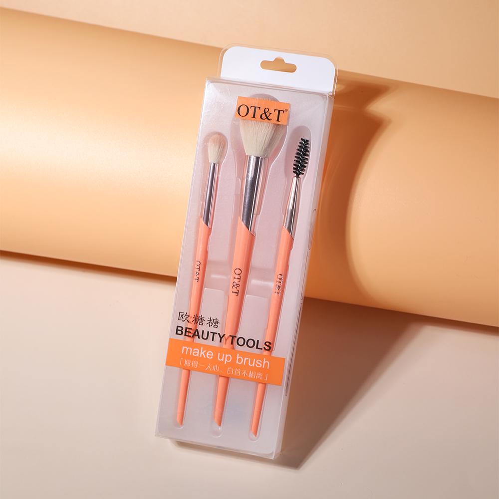 

3 шт., набор кистей для макияжа, тени для век, тушь для век, пудра для ресниц, тональная основа, кисть для растушевки, косметический набор инструментов для красоты OT678