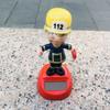 Car Solar Energy Decoration Fireman Shaking Doll Christmas Children's Gifts Shaking Head Figurine Desktop Decoration