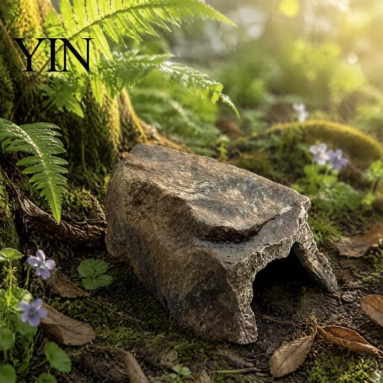 Snake Hiding Spot Reptile Hide Cave, Realistic Rock Look Resin Toad House, Humid Stable Cave Shelter for Frogs, Small Reptiles, Indoor Terrarium,