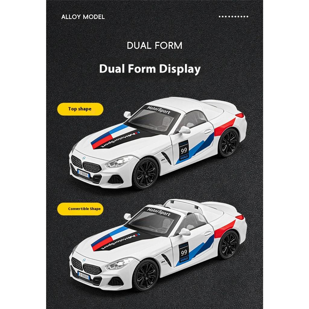 1/22 BMW Z4 M40I Convertible Coupe Supercar Diecast Model Metal Car Collection Hobby Simulated Ornament Birthday Gift Boyfriend