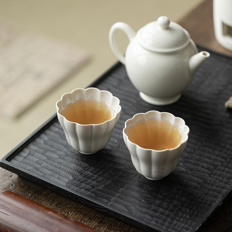 Grass, Ash, Lace, Main Single Cup Ceramic Tea, Kung Fu Tea Set, Tea Tasting Aroma Cup, Simple Tea Cup