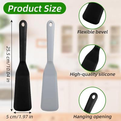 Silicone Thin Fried Egg Scoop, Cream Spatula, Heat-resistant and Non Stick Cooking Stir Suitable for Cookware, Egg Pancakes