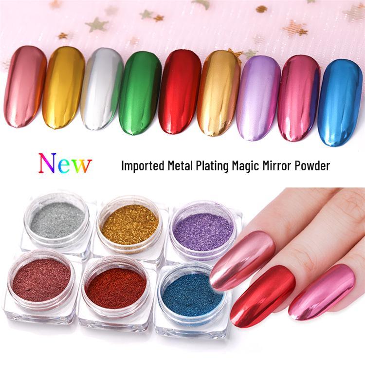 Titanium Gold Aurora Magic Mirror Powder for Nail Art Rose Purple 06
