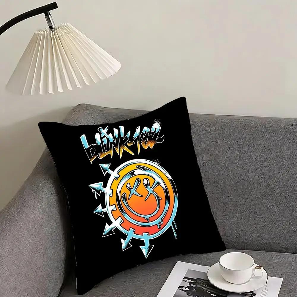 1 Blink 182 Rock Band Throw Pillow Cover Double Sided 2D Print Soft Linen Pillow Cover Bedroom Living Room Couch Decor Punk Gift