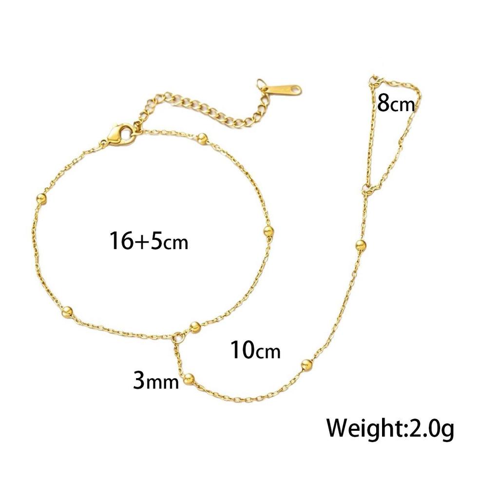 Gold-Plated Double Layer Thin Chain Stainless Steel Hand Chain Jewelry
