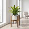 Adjustable Bamboo Plant Stand For Indoor Potted Plants Natural Material Durable Design