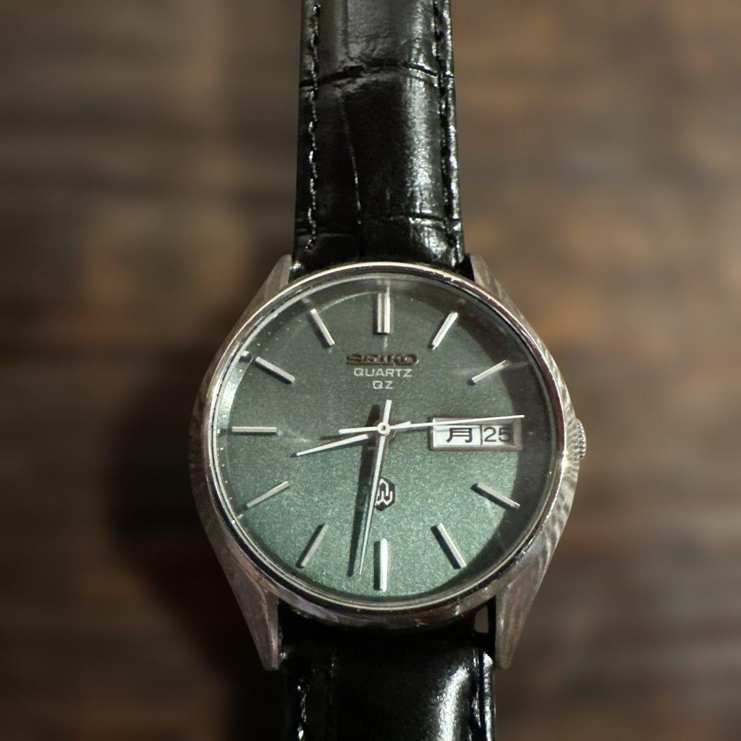 SEIKO QZ 09 quartz watch, matte finish green dial, very good condition 0923