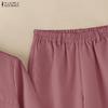 ZANZEA Lässiges zweiteiliges Anzug-Set für Damen mit langärmeliger Bluse und Hose