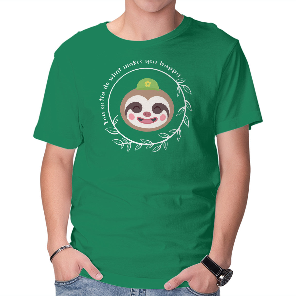 Unisex Crew Neck T-Shirt Be Happy Graphic Short Sleeve Casual Tee XXL
