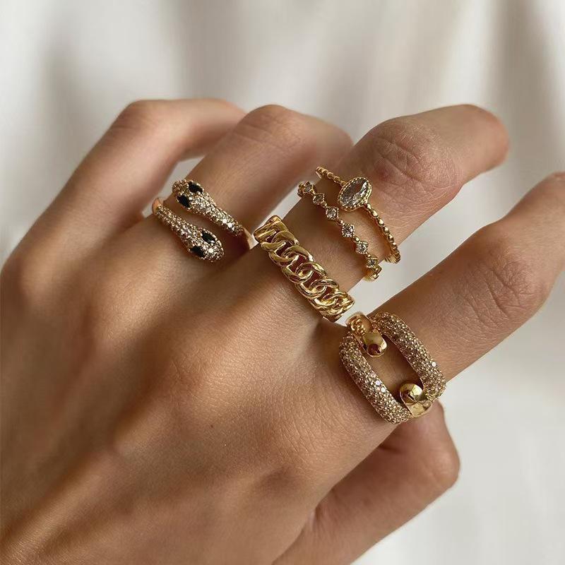 2024 Elegant Rhinestone Double-Layer Oval Ring for Women – Light Luxury Creative Design, Open Band