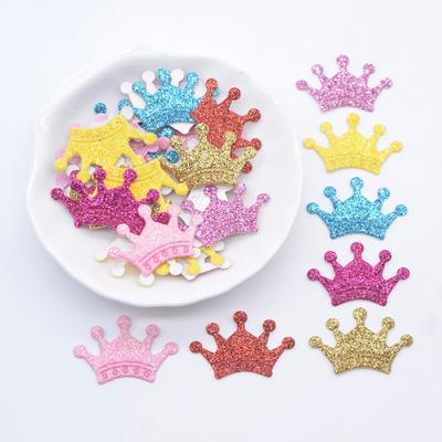 100 Uds. Corona de cuero con purpurina variada, manualidades DIY para álbumes de recortes, suministros de costura, accesorios de decoración