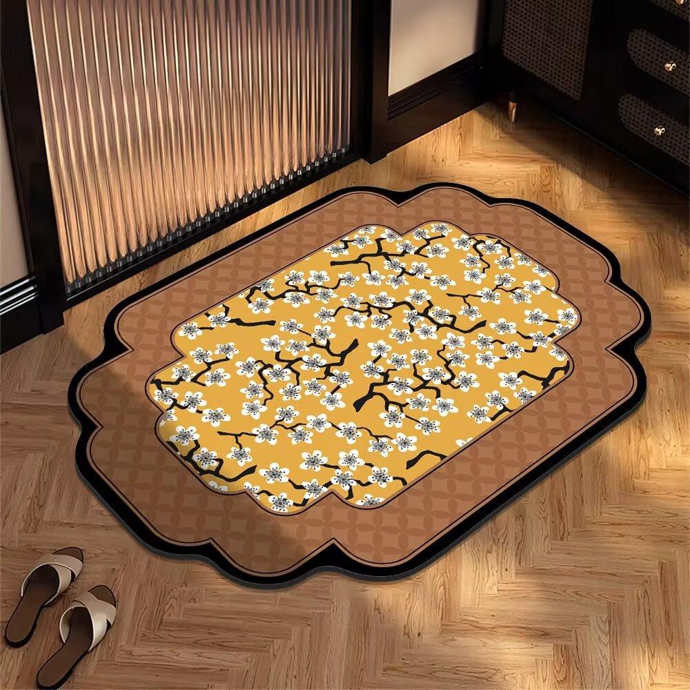 Medieval Style Diatom Mud Floor Mat, High-Grade Sense, Dirt-Resistant And Easy To Take Care Of, Bathroom, Water-Absorbing, Non-Slip