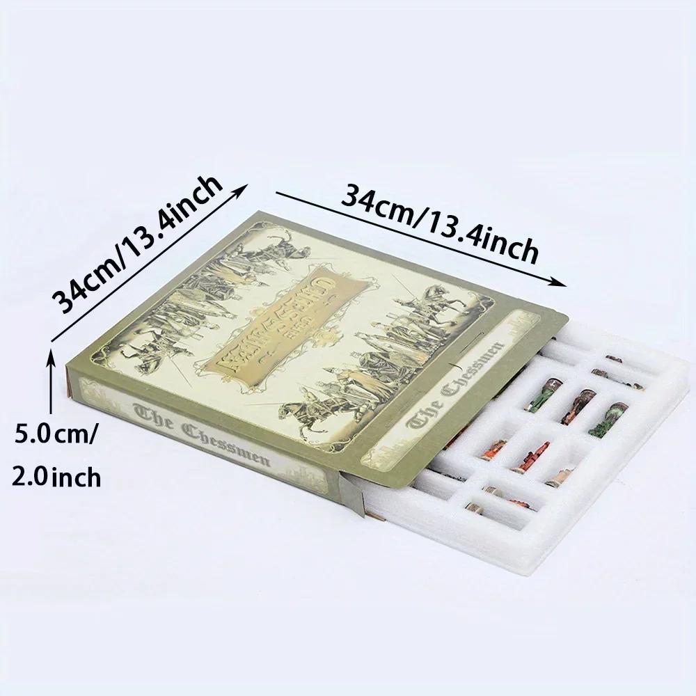 Nou Set de Șah Metalic cu 32 de Piese cu Personaje Tematice, Tablă de Șah din Piele Artificială, Joc de Masă, Set de Jucării de Petrecere Multiplayer