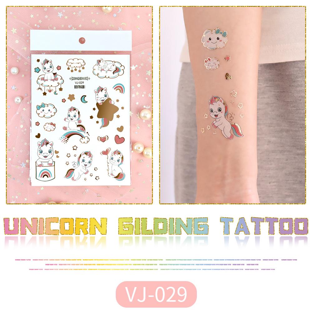 Metallic Unicorn Temporary Tattoos for Kids