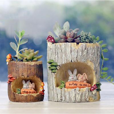 1pc Creative Cartoon Flowerpot Succulent Planter Lovely Green Plants Planter Flower Pot with Hole Home Garden Decoration Gift
