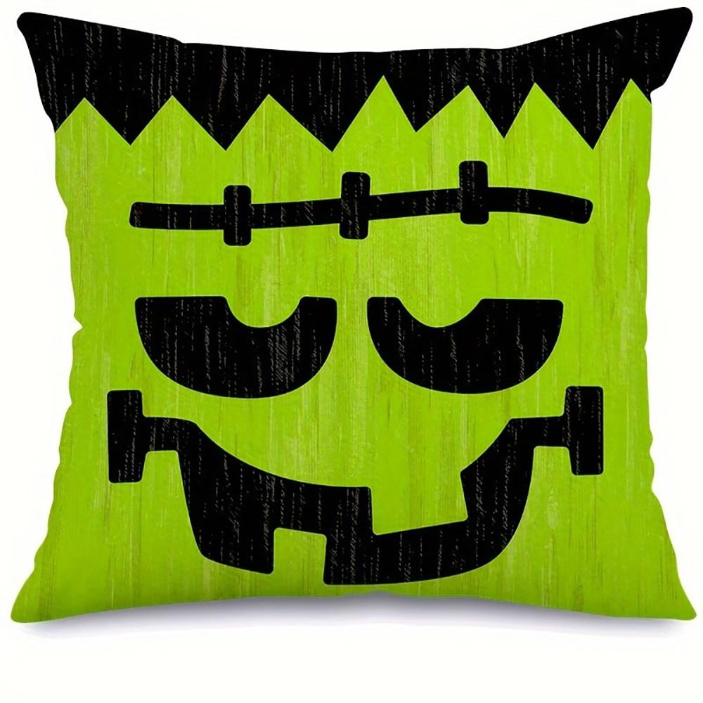 1 piece Halloween decorative cushion cover, Halloween funny expression pillow cover, suitable for party home room decoration