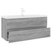 VidaXL Meuble Lavabo avec Bassin Intégré Armoire sous Lavabo Meuble de Rangement de Salle de Bain Maison Sonoma Gris Bois 3152889