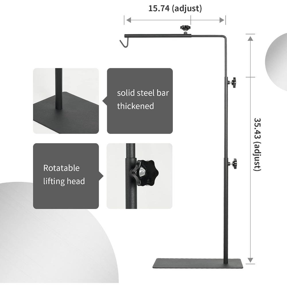 Stojak na lampę dla gadów Regulowany stojak podłogowy Uchwyt na światło lądowe Metalowy stojak na lampę Wspornik do szklanego terrarium Światło grzewcze