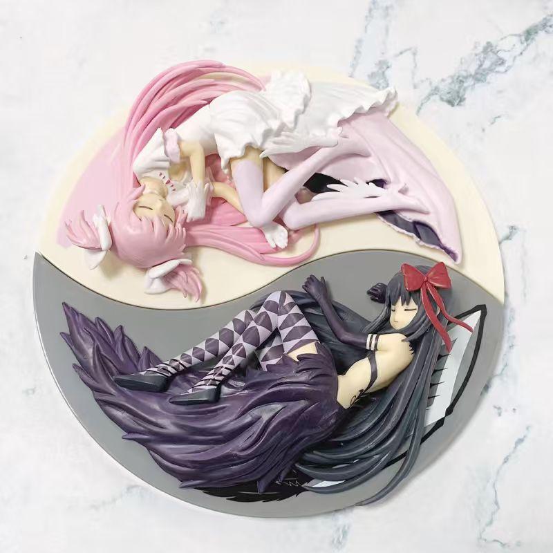 Magical Girl Little Round Lying Sleeping Position Anime Figure Akemi Homura Kaname Madokapvc Action Figure Collectible Model Toy