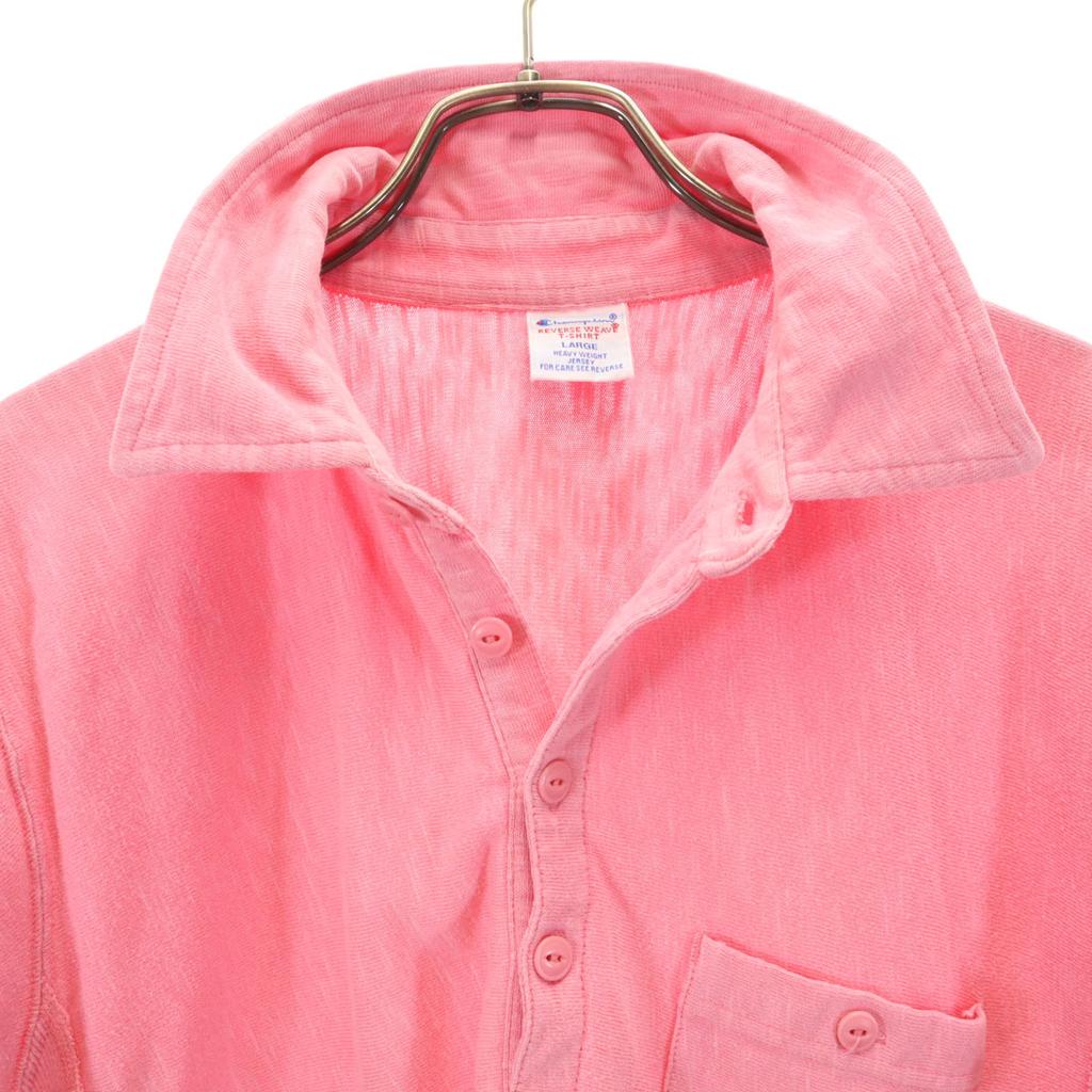 Champion Kurzarm-Poloshirt L rosa Herren Gebraucht