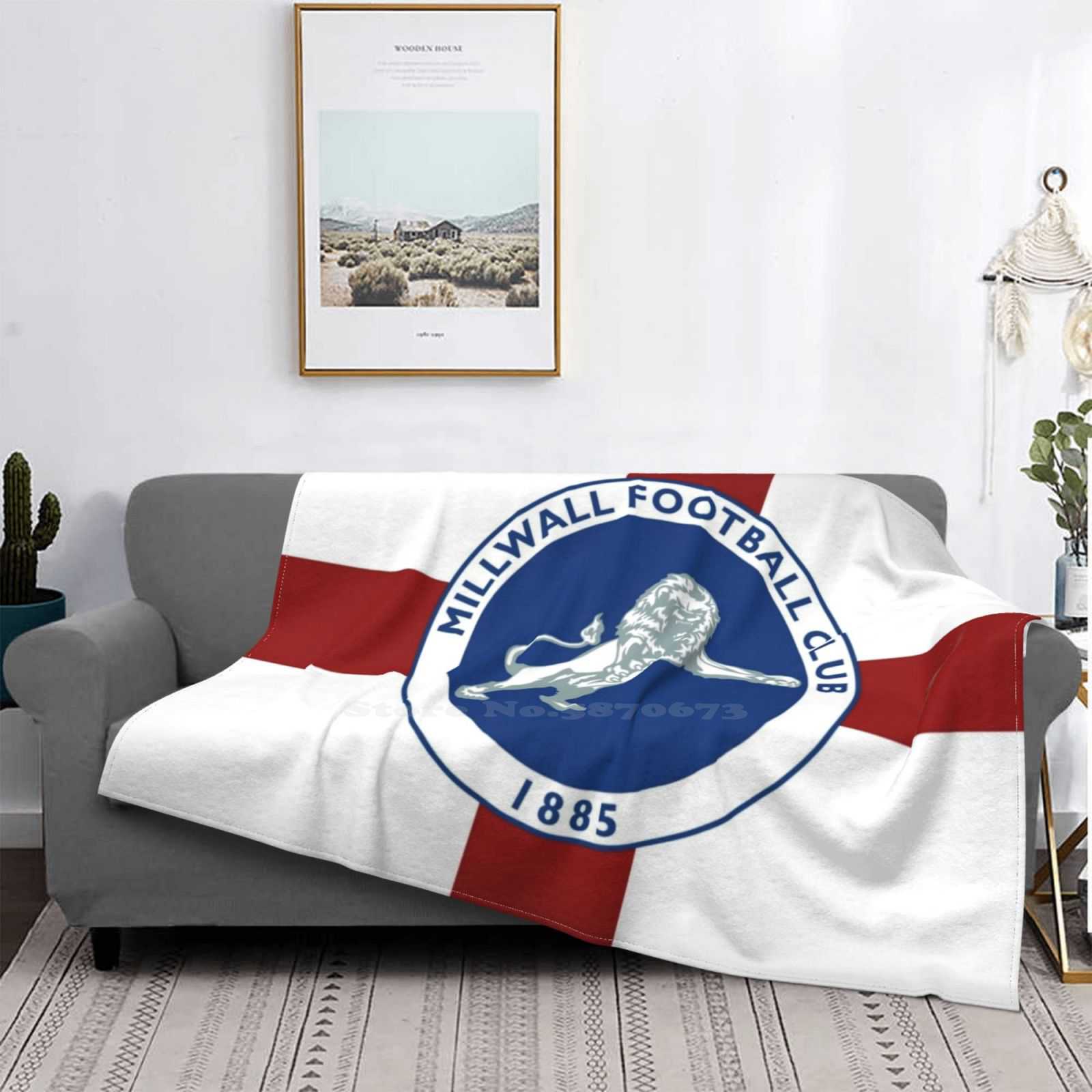 Millwall Fc New Arrival Fashion Leisure Warm Flannel Blanket Millwall Fc Football England Size: 75*100cm, Weight: 230 GSM